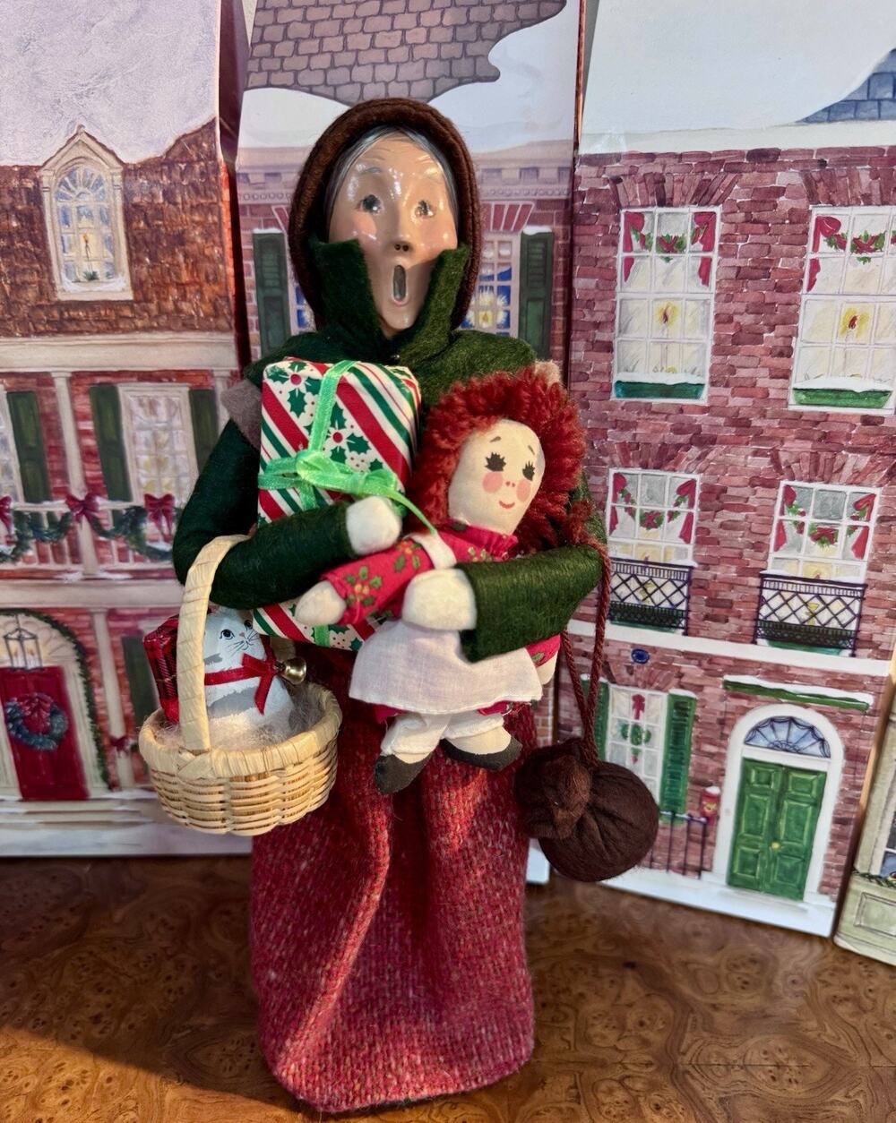 1996 Byers’ Choice Caroler Signed 48/100 Raggedy Ann Doll Cat Christmas